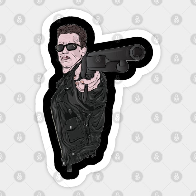 The Terminator - Arnie - T-850 Sticker by wet_chicken_lip